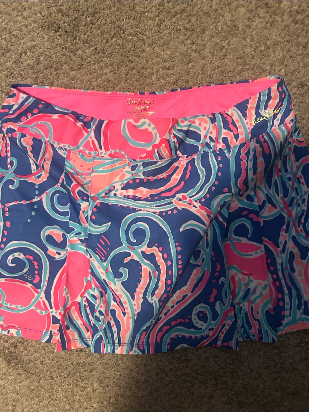 Lilly Pulitzer Neon Pink, Aqua & Blue Swirl Skirt